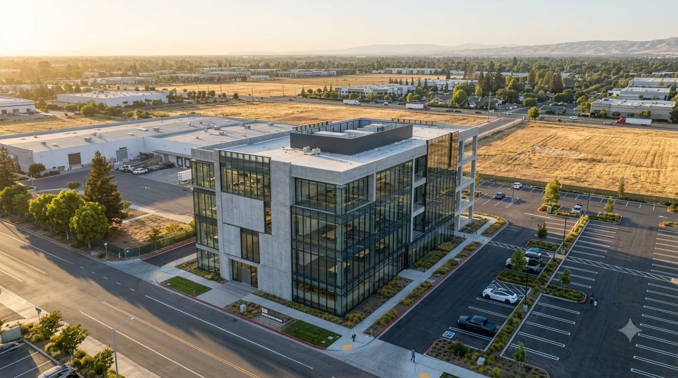 Mixed-use development massing at street level